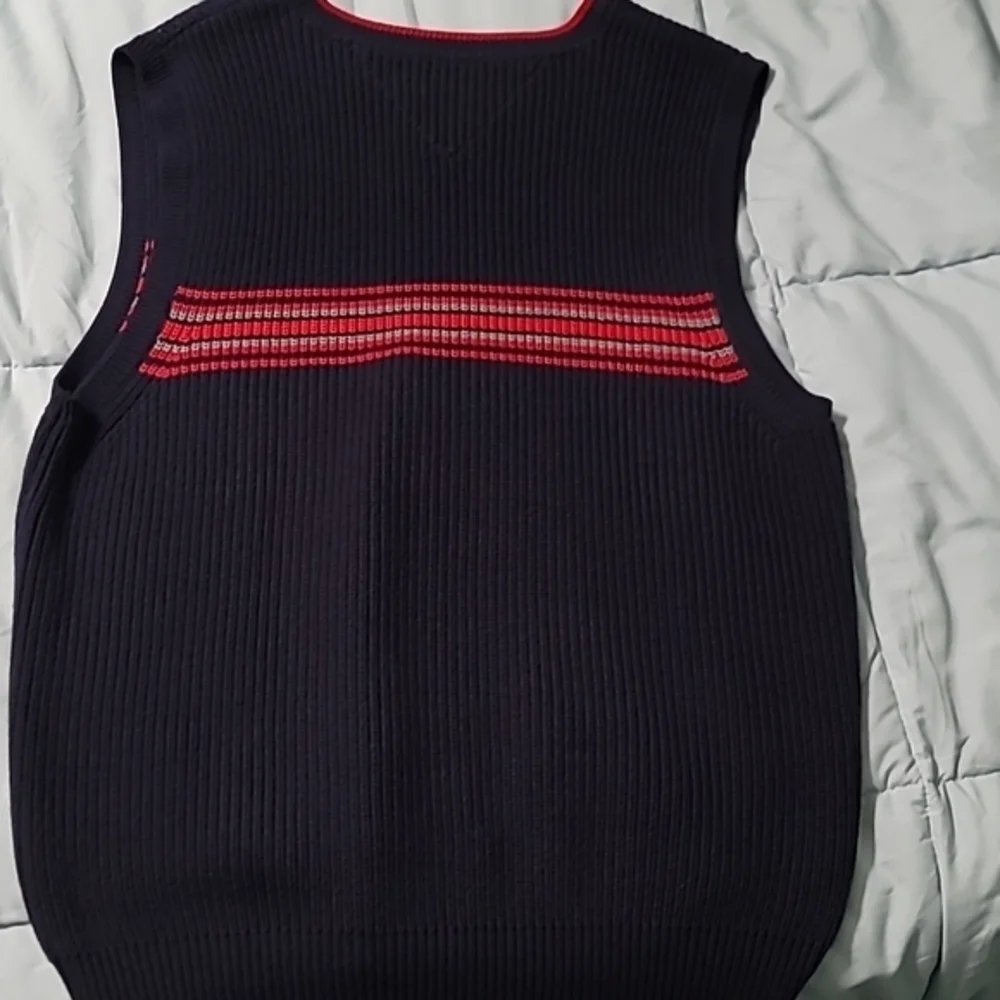 Tommy Hilfiger Knitted Dark‎ Blue Sweater Vest. 100% Cotton Men's (L)